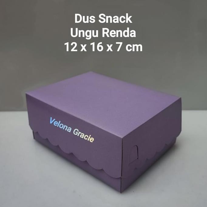 Dus UNGU 12x16 Renda isi 50 pcs Kotak Kue Snack Box Ungu - VG