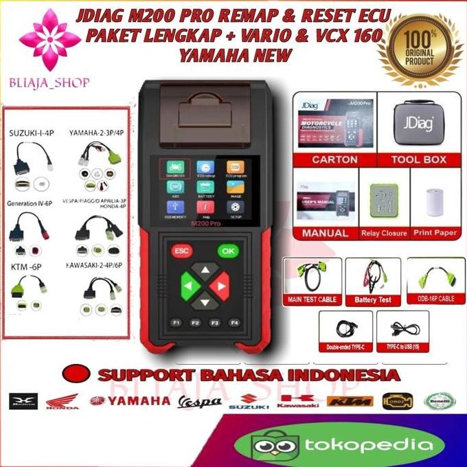 TERBARU - JDIAG M200 PRO Alat Remap Ecu Diagnostic Tool OBD2 Scanner Scener Cek Kerusakan Motor Inje