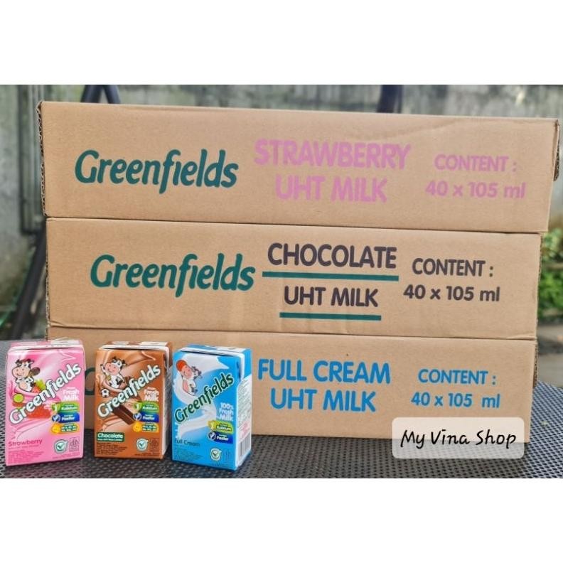 

GREENFIELDS 105 ml KARTONAN / Susu UHT Greenfields 105 ml isi 40 pcs Nugi