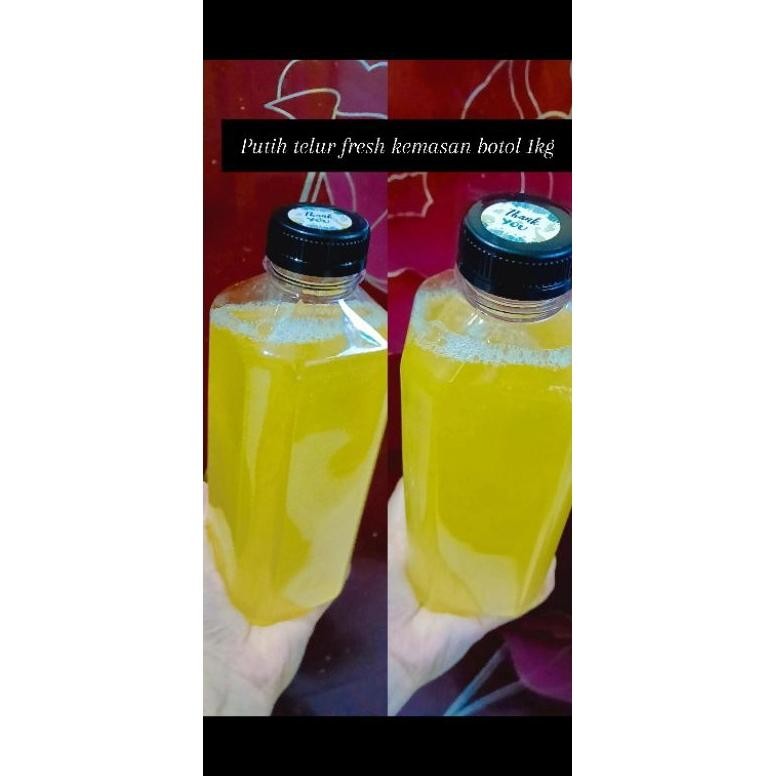

Putih Telur Ayam Fresh Kemasan Botol 1kg Bandung Nugi