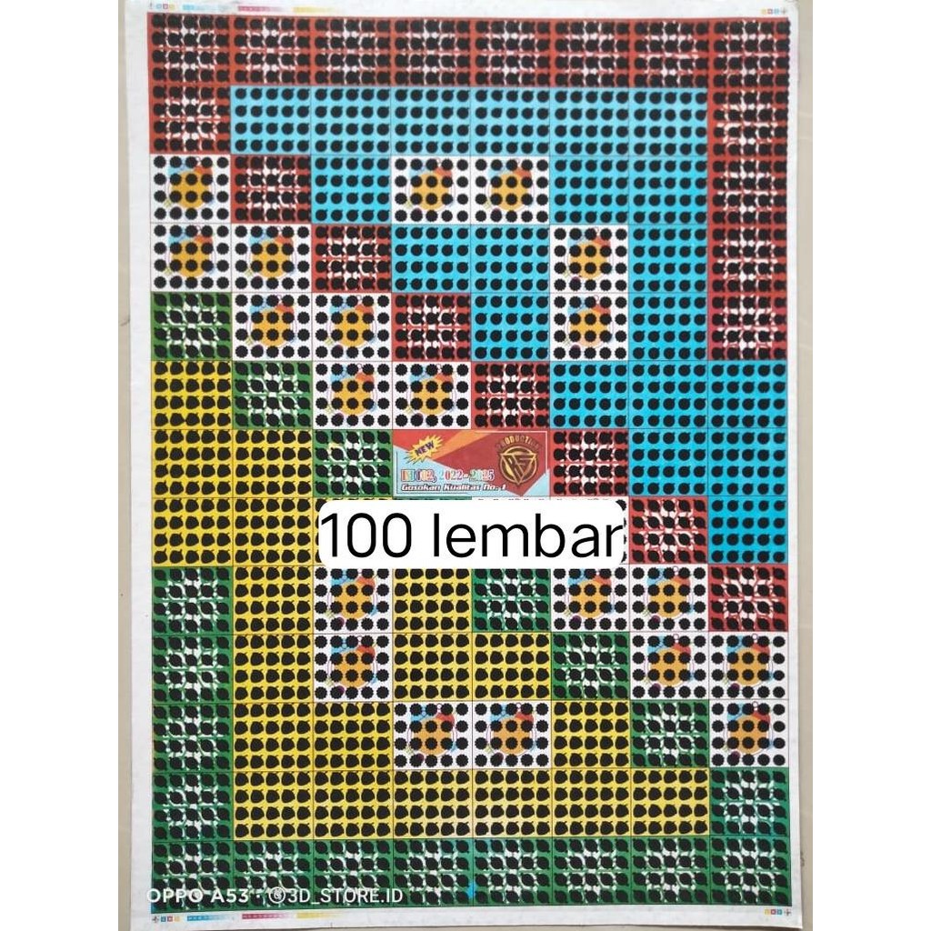 

Gosok gosok bom merk campur 100 lembar titik 20