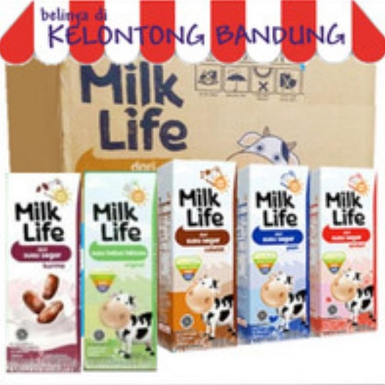 

Milk Life 200 ml Original Lactose Free Susu Cair UHT Bebas Laktosa / Plain / Stroberi / Coklat / Kurma Per Dus Box Karton Nugi