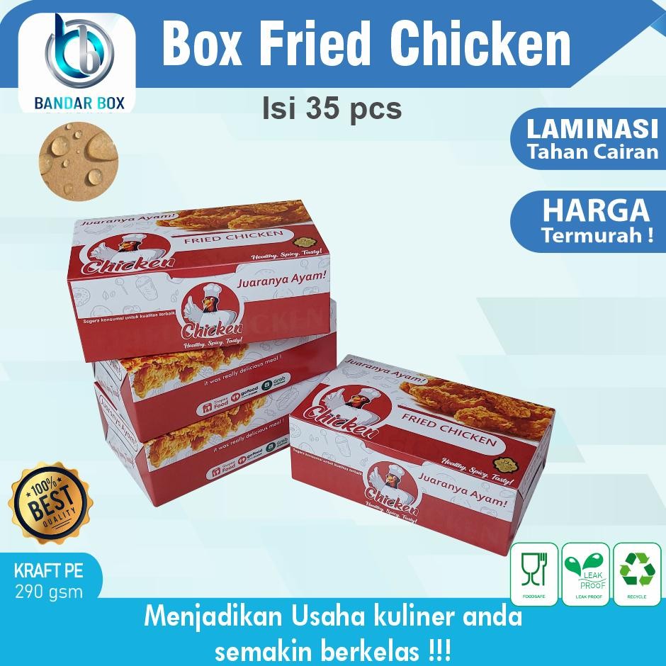 

Dus Fried Chicken Isi 35 Pcs Box KFC Custom Dus Ayam Goreng Mewah Menarik Nugi