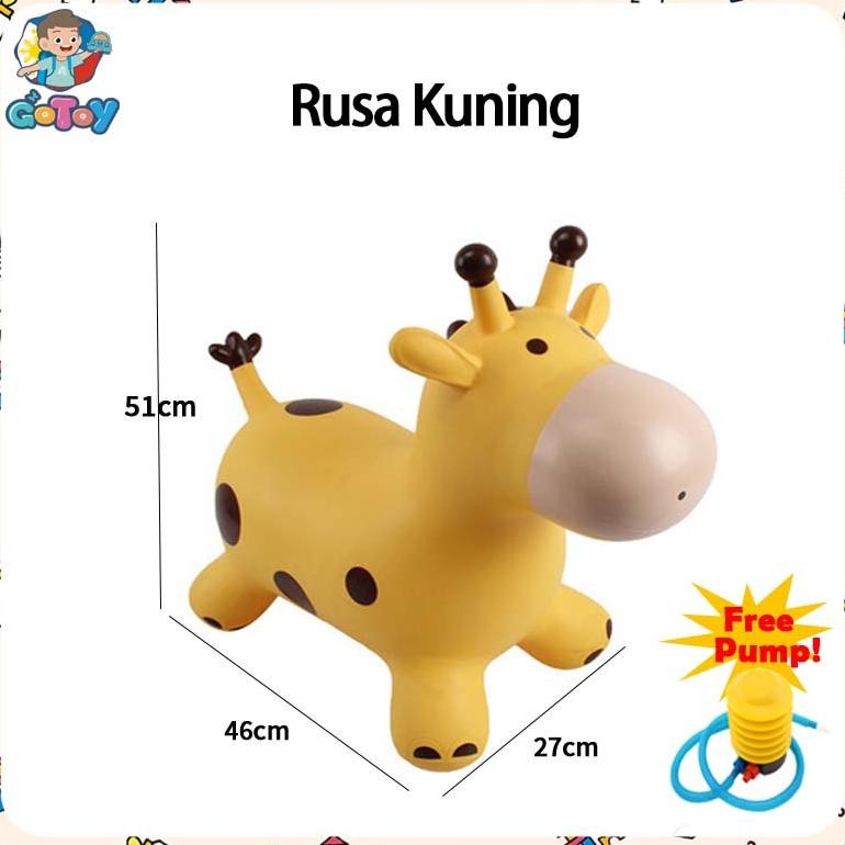 RUSA Mainan Kuda Kudaan Karet Rocking Horse Jumping Mainan Tunggangan Kuda Kudaan Anak