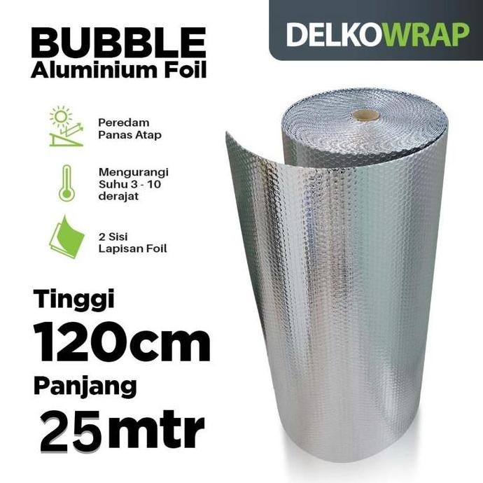 Bubble Alumunium Foil 120cm x 25m Buble Iulation Peredam Panas Atap