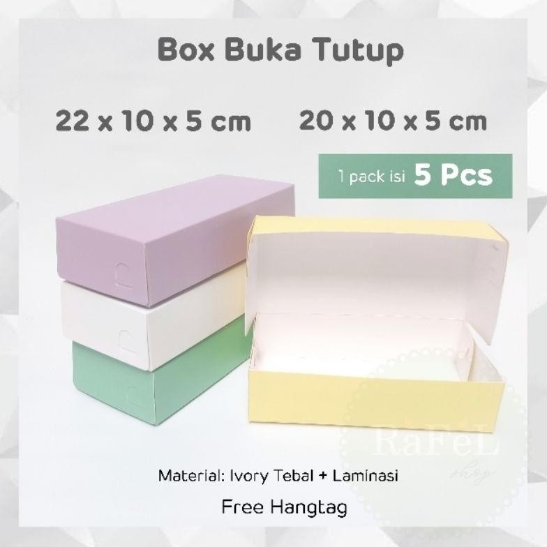 

5 Pcs Box Dus Kue Brownies Roti 22x10x5 20x10x5 Box Buka Tutup Nugi
