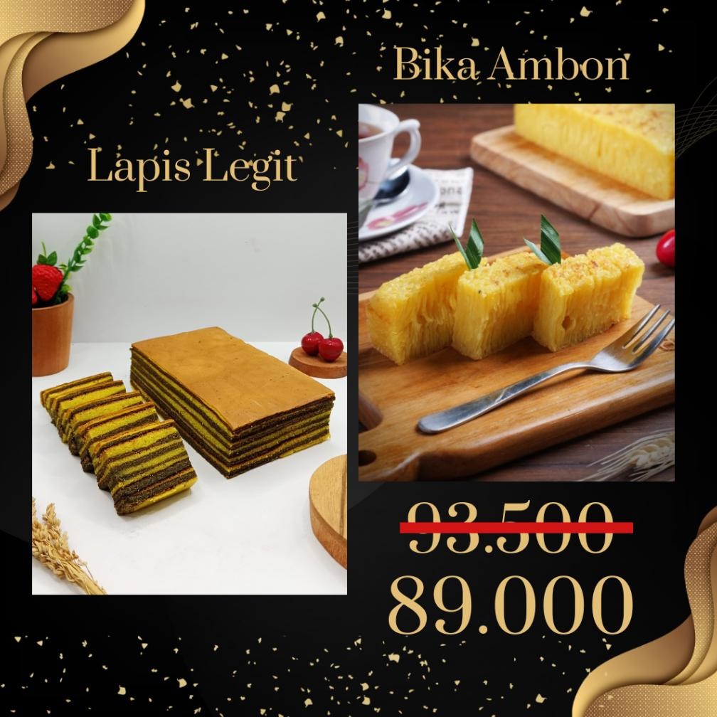 

Paket 2 Box Kue Tradisional Kue Lapis Legit Bika Ambon Khas Medan Nugi