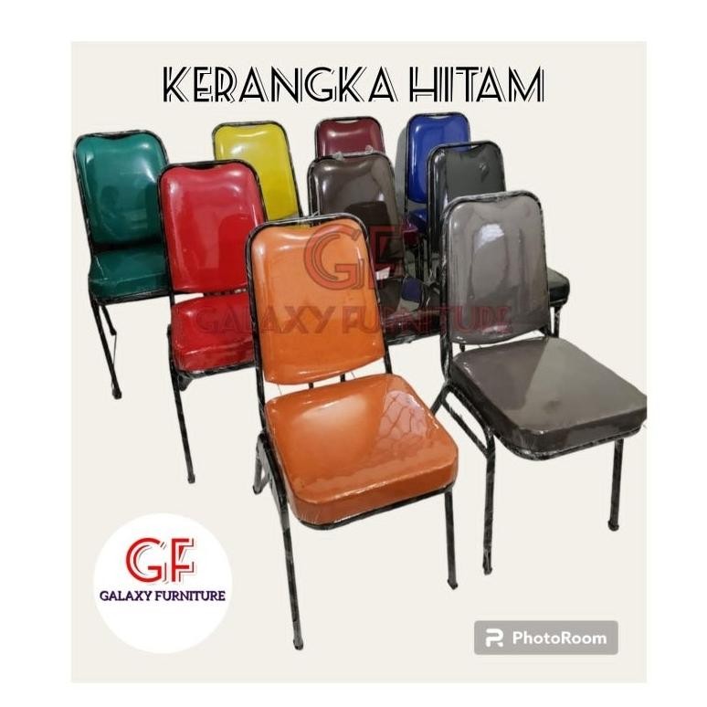 Terlaris Kursi Susun Kerangka Hitam/Kursi Coating Hitam/Kursi Susun/Kursi Tenda