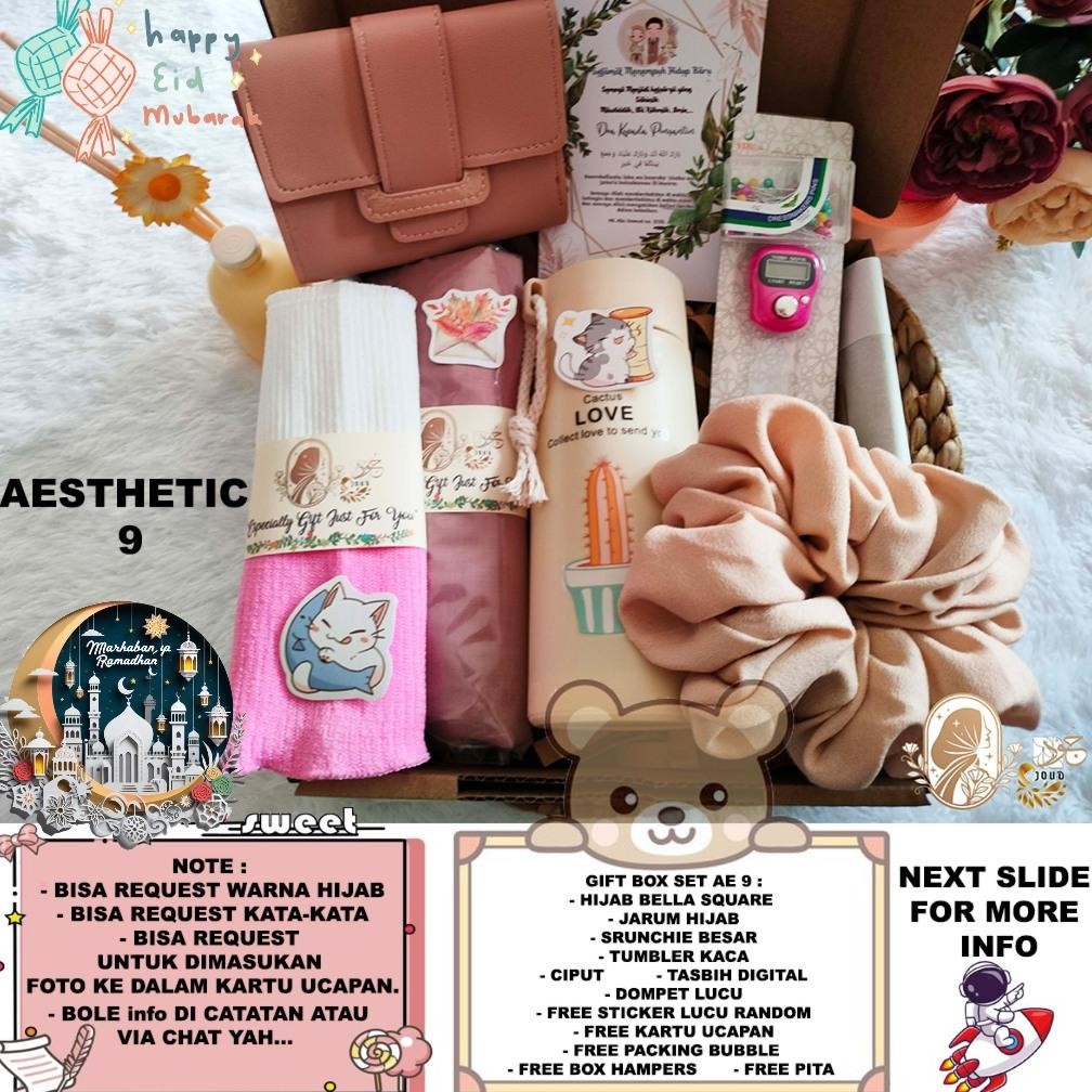

hampers hijab premium / hampers hijab gift box / hampers cewek ulang tahun / hampers cewek aesthetic Nugi