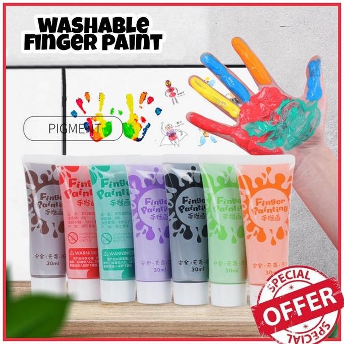 

DDM TERMURAH washable finger paint / cat warna no toxic / hand painting khusus anak / hand painting / cat tangan / alat tulis / kuas bayi / lukis wajah