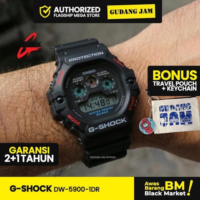 Zjs G-Shock Dw-5900-1Dr | Jam Tangan Pria Cowok | Digital | Anti Air | Original | Casio G-Shock Watc