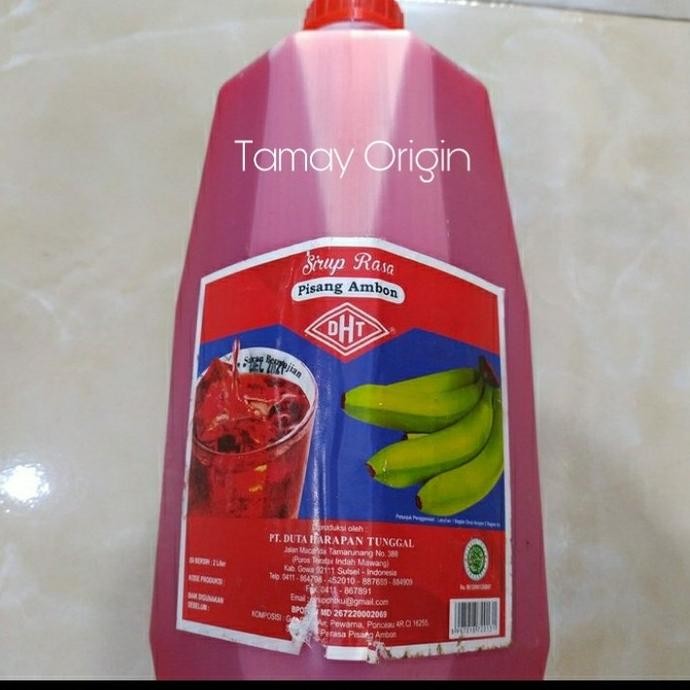 

Syrup DHT pisang ambon 2 ltr asli Makassar sirup pisang ijo merah Nugi