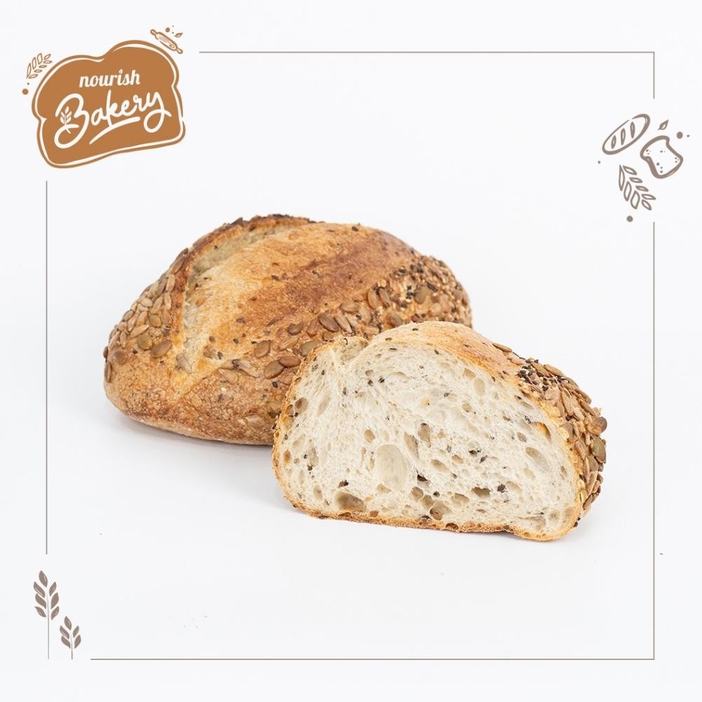 

Country Whole Wheat Multigrain - 100% Sourdough Country Bread Long Fermentation (Vegan) 600gr Nugi