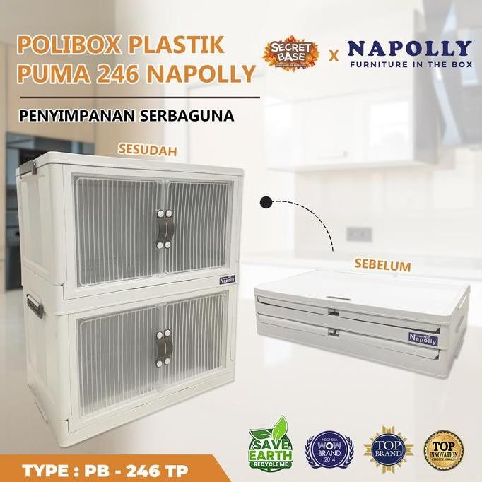 NAPOLLY POLIBOX 246 SUSUN 2 + RODA - Almari Plastik/ Bok/ Lemari Jumbo