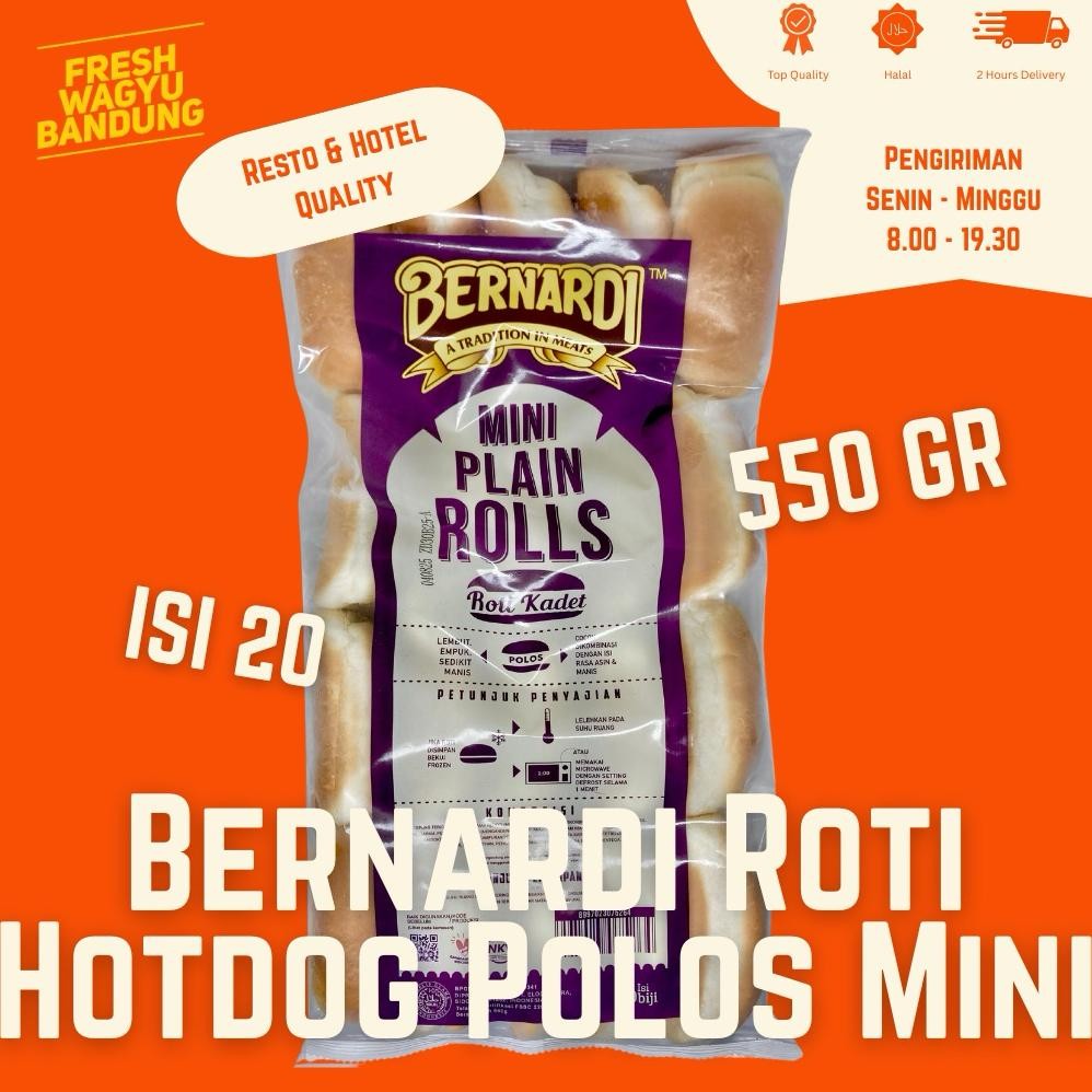 

BERNARDI ROTI HOTDOG POLOS MINI PLAIN ROLLS ISI 20 Premium Hot Dog Nugi