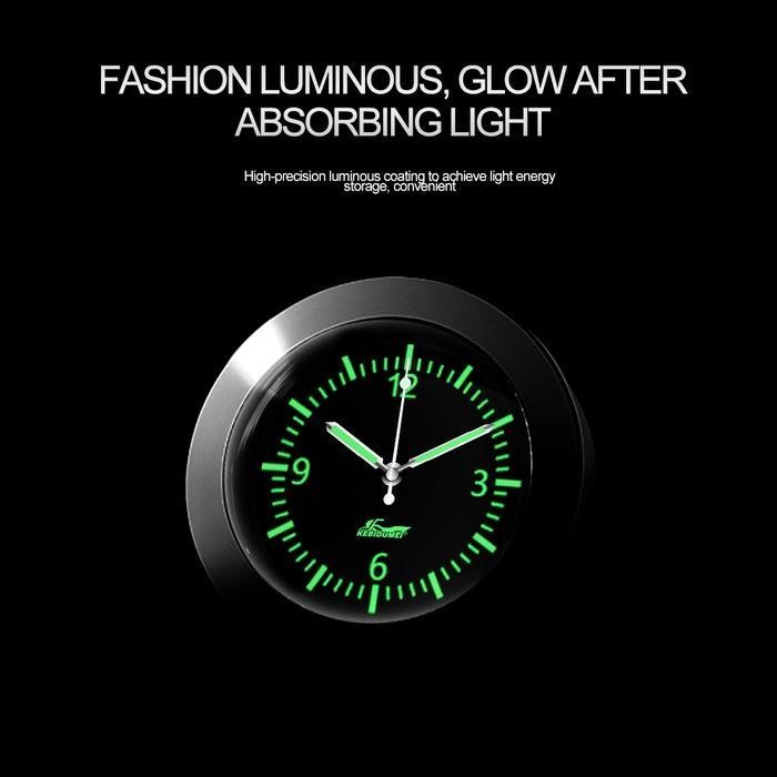 Zjs Jam Mobil Jam Digital Mini Internal Mobil Bercahaya Hiasan Dashboard