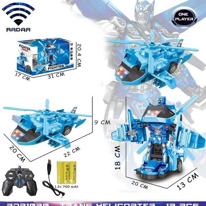 Mainan Anak Remote Control Mobil Robot Helikopter Fighter RDR1030