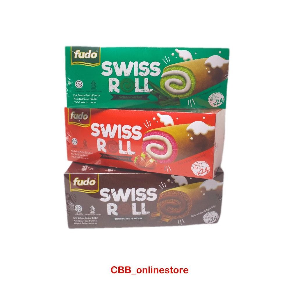 

Fudo Swiss Roll - Roll Cake dengan 3 pilihan rasa isi 24pcs per box Nugi