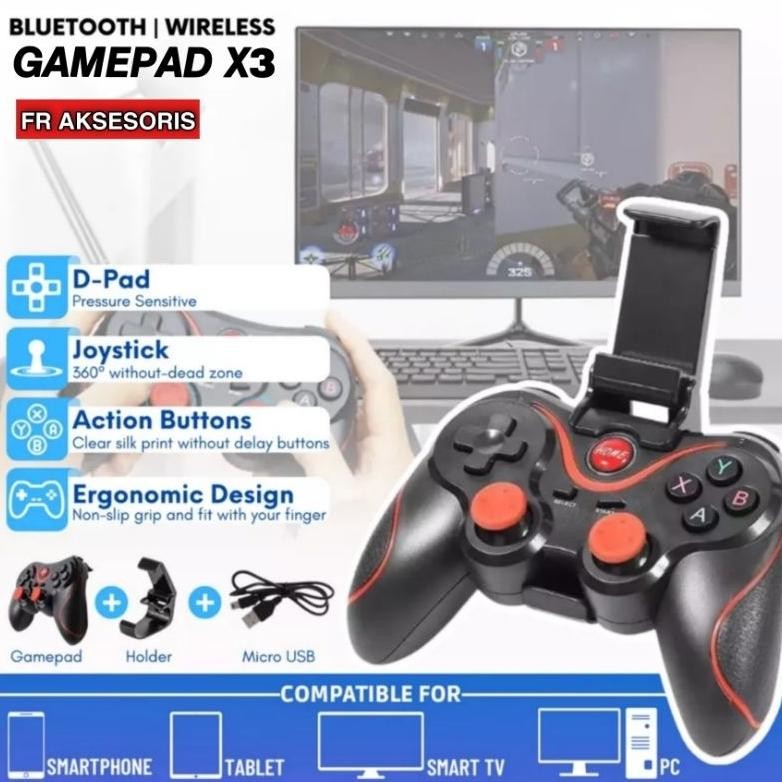 Gamepad X3 ORIGINAL bluetooth smartphone joystick PC FREE holder Gamepad T3 / X3