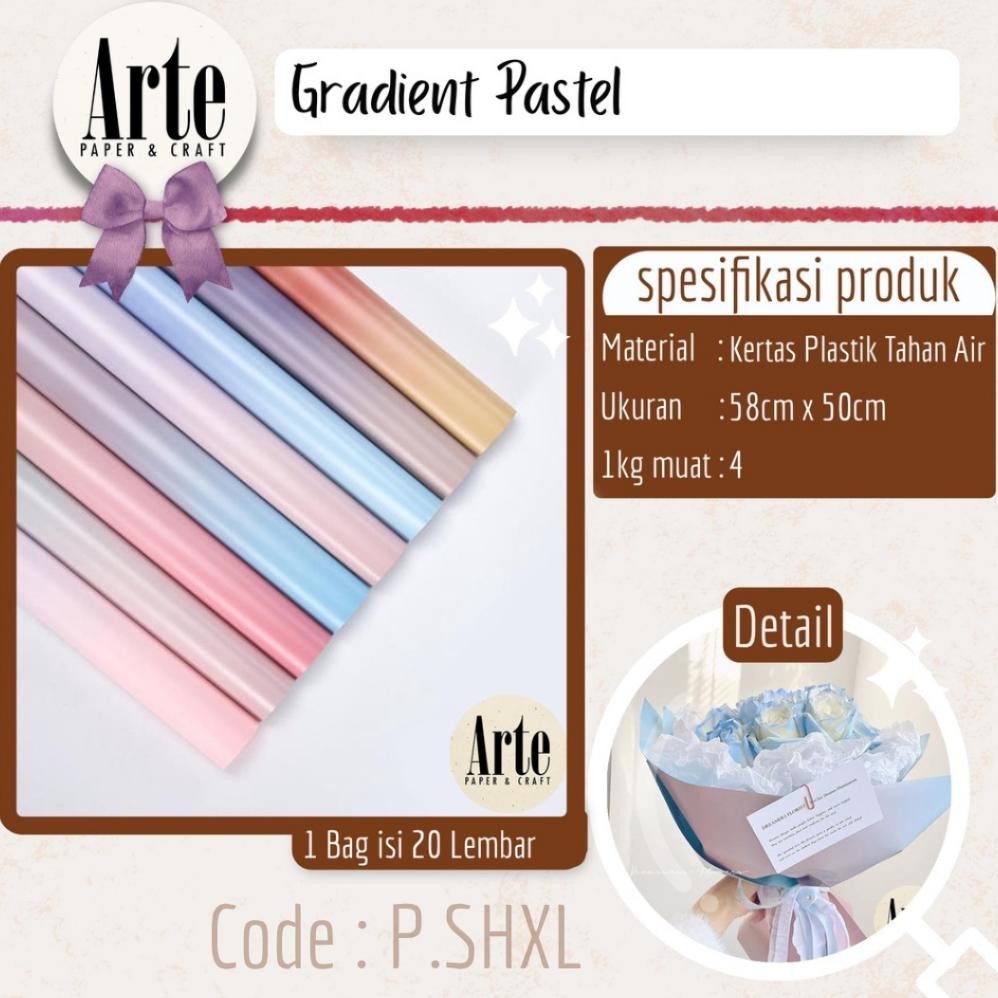 

20 Lembar Gradient Pastel Kertas Polos Varian Warna Warni Buket Korea Bunga Flower Wrapping Paper Kado P.SHXL Nugi