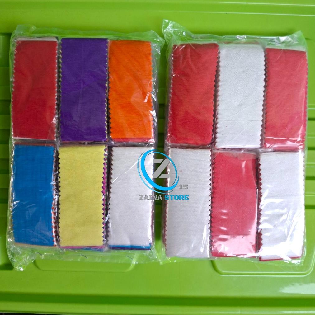 

( isi 12 ) Kertas krep potong / kertas krep merah putih warna warni Nugi