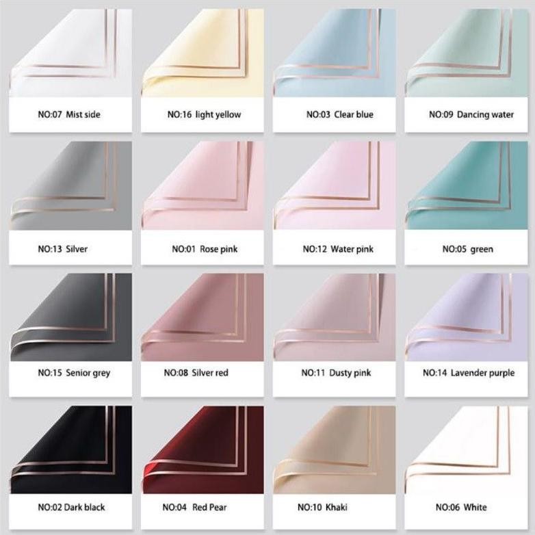 

(isi 20 lembar) Cellophane Pastel Frame wrapping flowers bouquet Nugi