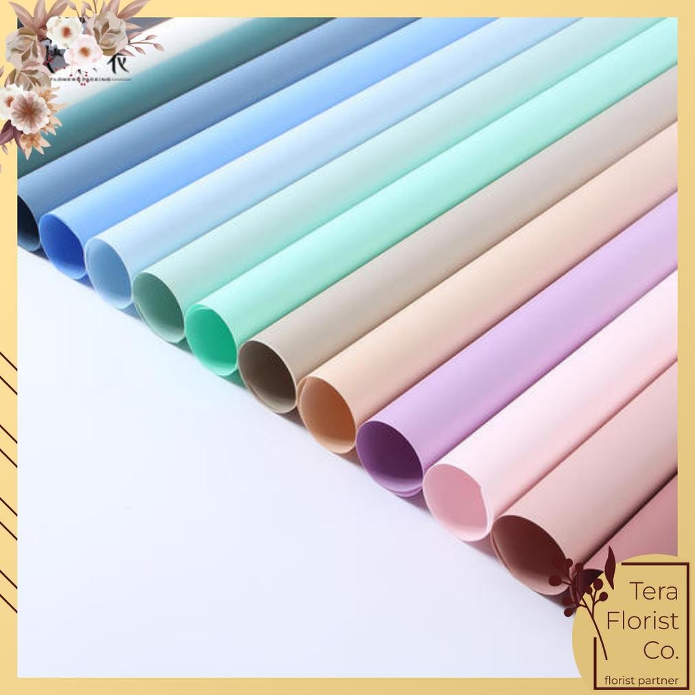 

20 Lembar Cellophane Solid Matte Kertas Bunga Flower Wrapping Kertas Buket Wrap Paper Bungkus Bouquet Waterproof Pembungkus Kado P.HX-001 Nugi
