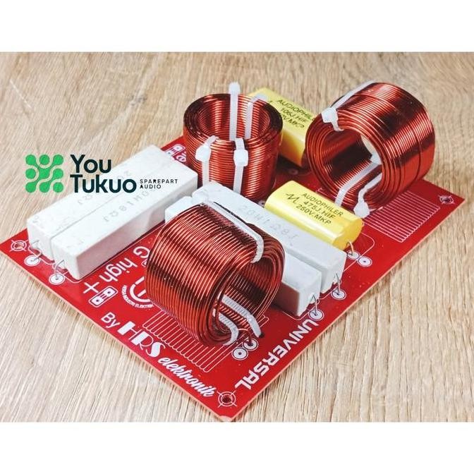 Crossover pasif 2 way midle-high ( double speaker+ tweeter)