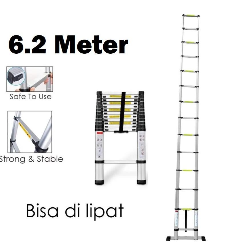 Terlaris Tangga Teleskopik 6 Meter Single Telescopic Ladder 6.2 Meter Aluminium