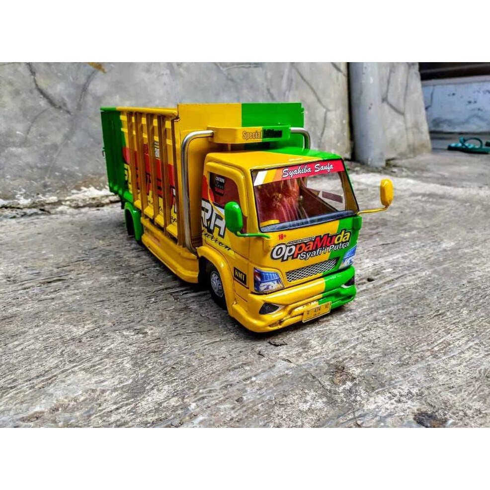 Miniatur truk oleng bak kabin jungkat jungkit, miniatur truk oleng, miniatur trek oleng, miniatur tr