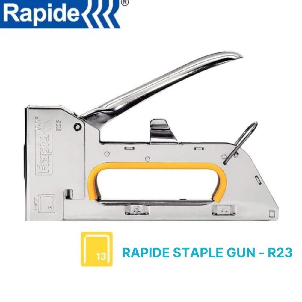 

DIJAMIN ASLI RAPIDE Staple Stapler Gun Tacker R23 - Staples Hekter Gun Tembak Manual (untuk Pengerjaan Sofa, Jok Motor, Kursi, Laminating, Dekorasi)