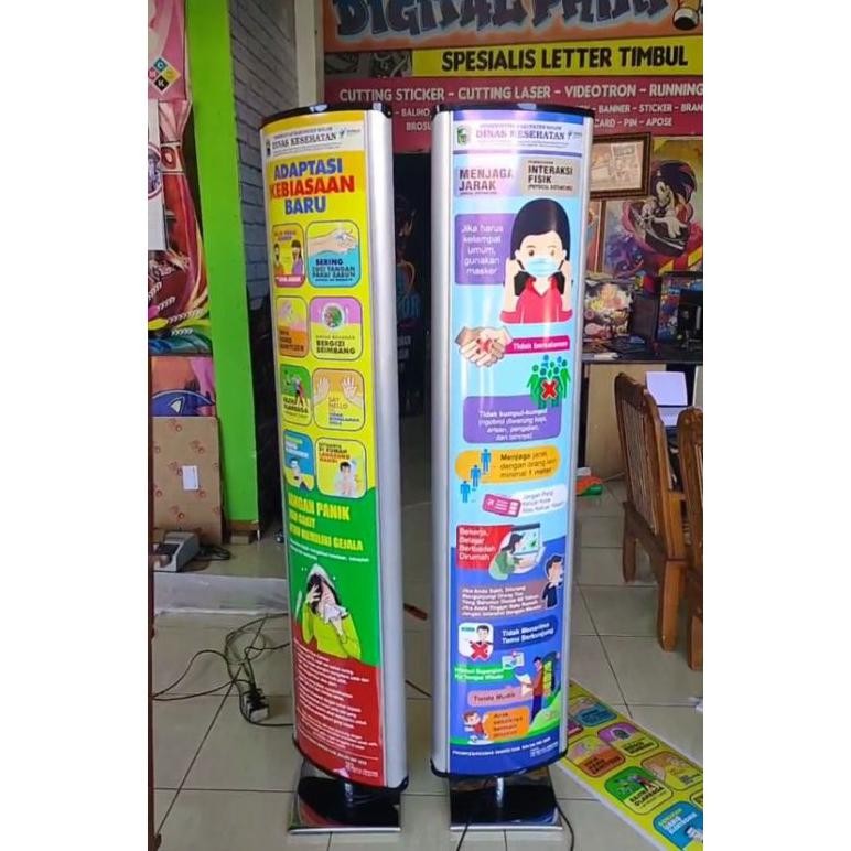 Terlaris Led Light Box Rotary Banner Stand,Stand Banner Led Light Box (Alas Besi Stenlis)