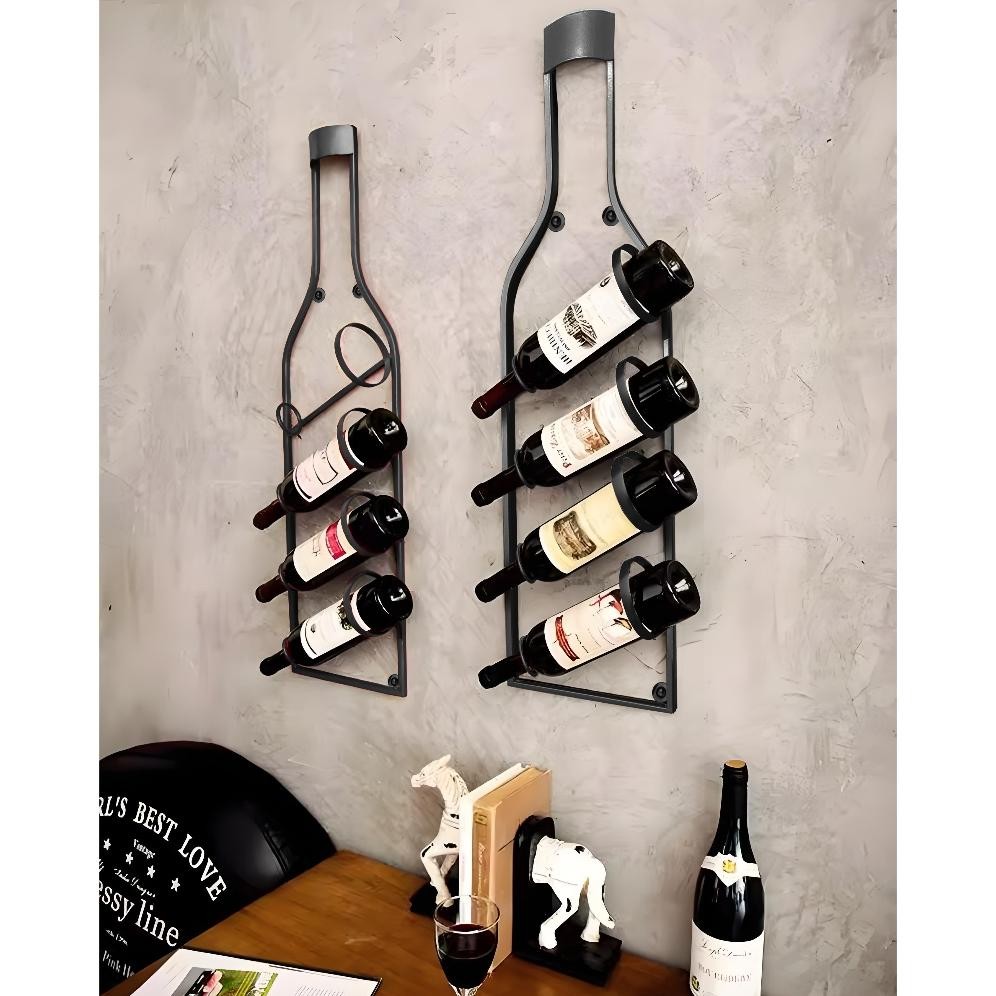 Terlaris Rak Anggur Merah Dekorasi Dinding Minimalis | Rak Penyimpanan Botol Wine Estetik | Hiasan R