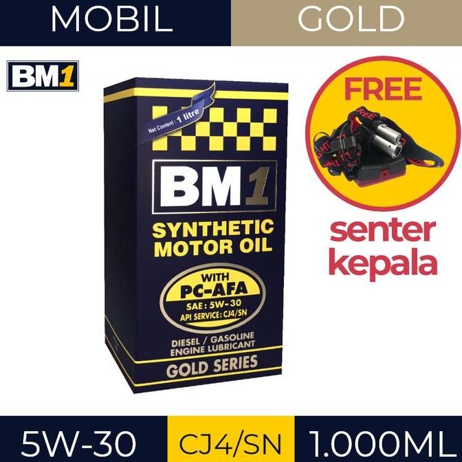 TERMURAH - OLI MOBIL DIESEL/GASOLINE BM1 GOLD SERIES 5W-30 CJ4/SN (1L)