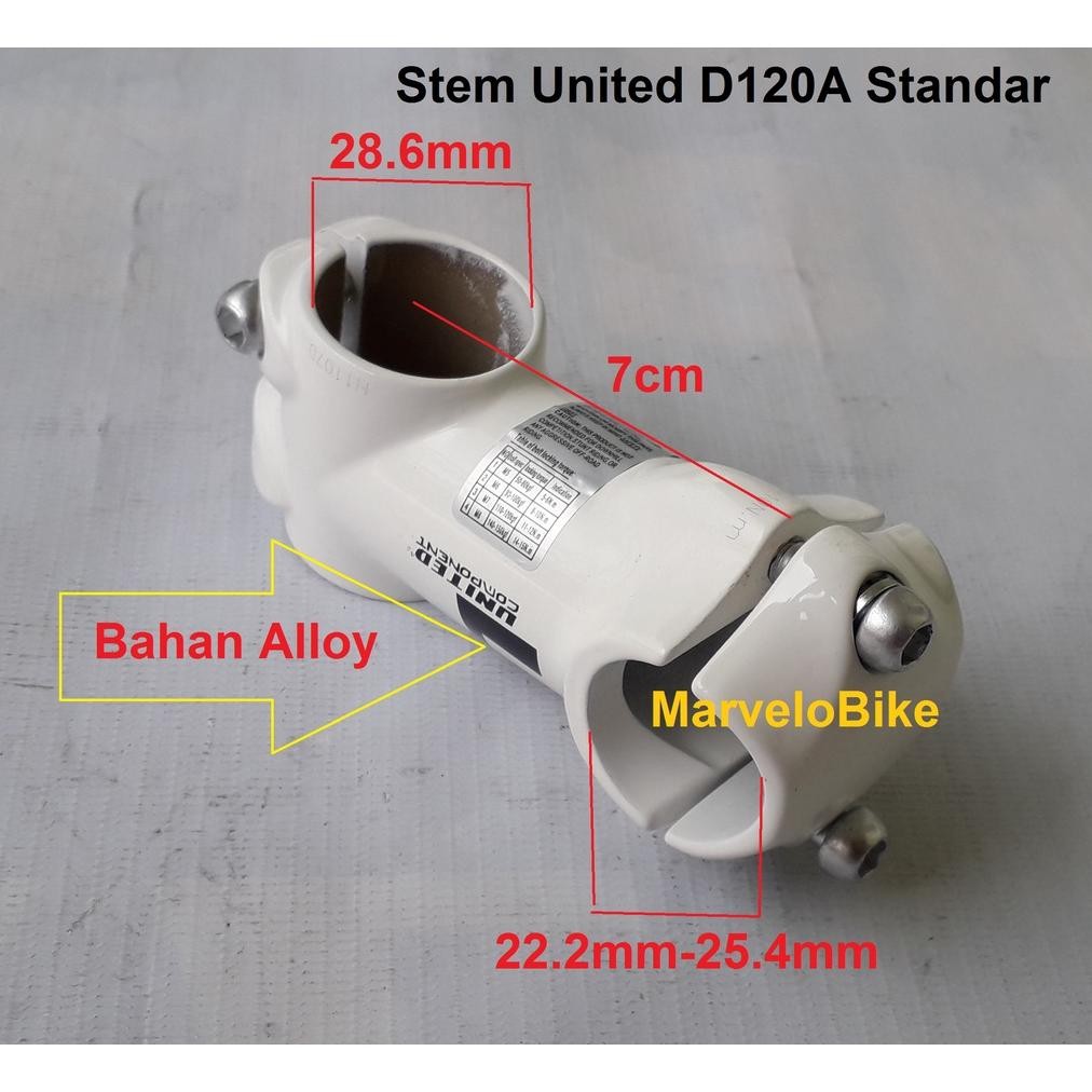 Stem Sepeda MTB Federal BMX Fixie Balap United D120A 28.6mm/25.4mm