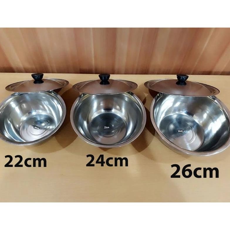 Hot Sale - Promo Baskom stainless set Mangkok Bertutup stainless impor murah panci wadah saji prakti