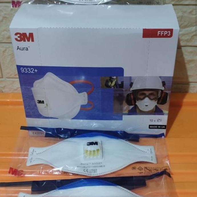 Masker 3M N95 aura 9332+ FFP3 1 kotak isi 10 pcs