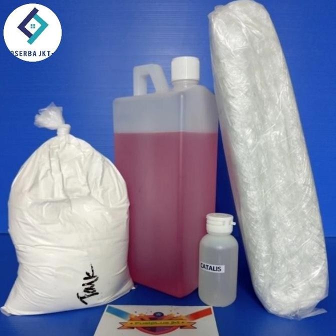 Paket lengkap resin fiberglass/paket resin ( resin merah,mat,talk,katalis )