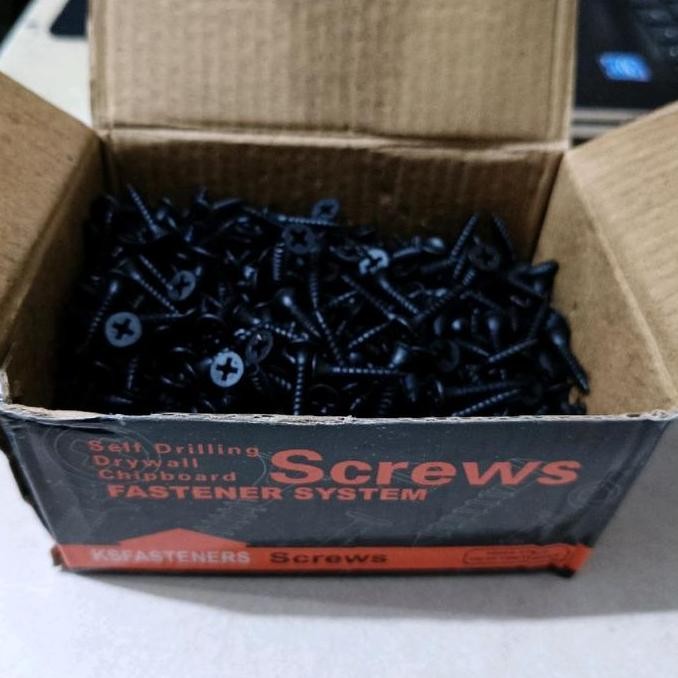 sekrup gypsum 3/4 inchi skrup gypsum 2cm 1box isi 500pcs baut  sekrup