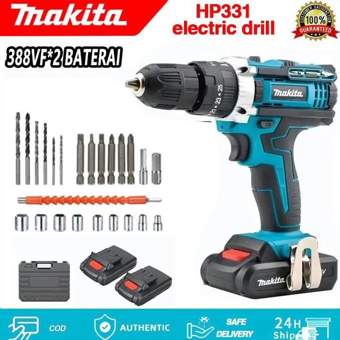 MAKITA 766V388V Mesin Bor Listrik Bor Baterai Bor Tanpa kabel Set Lengkap