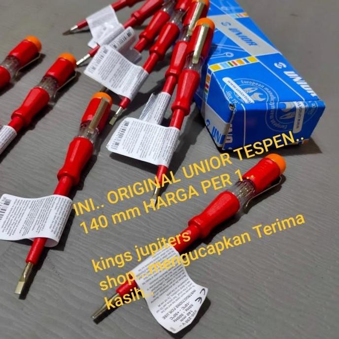 ORI UNIOR TESPEN TES PEN 140MM OBENG tes LISTRIK 140MM 140 MM UNIOR