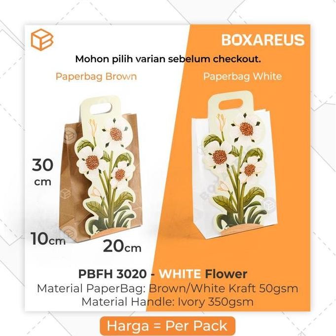 

Produk Baru!! Paper Bag Flower PBFH3020 Kemasan Hampers Kado Roti Packaging Aesthetic