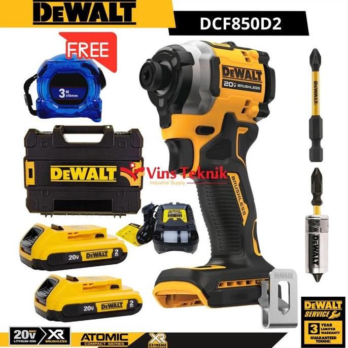 Brushless impact screw driver bor obeng cordless DCF850 DEWALT DCF 850