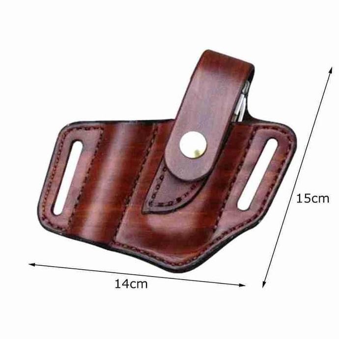 HOLSTER POUCH POCKET BELT PU LEATHER KANTONG SABUK MULTITOOLS + SENTER