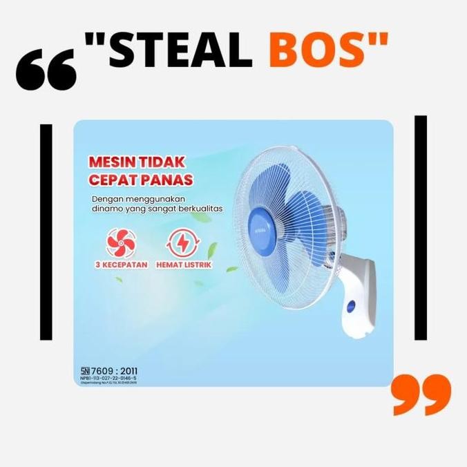 wallfan aoyama 16 inch/wall fan aoyama 16 inch/kipas dinding aoyama 16 Terlaris
