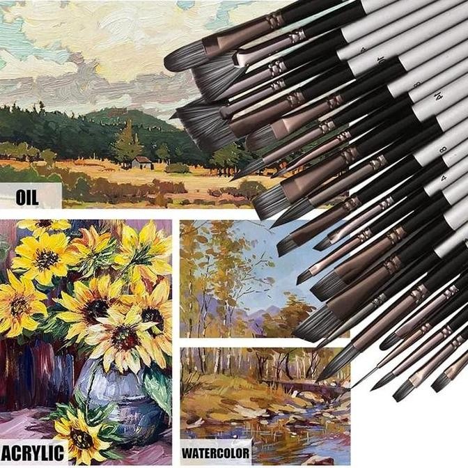 

Terlaris Art Brush Set Kuas Lukis Cat Air Minyak Set Kuas Lukis Lengkap 24 Pcs Ready Stok