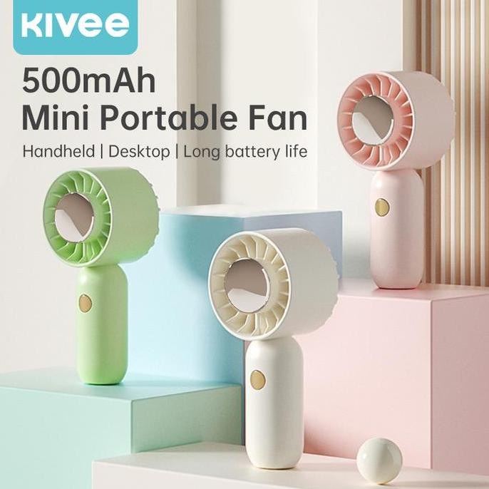 Baru KIVEE Kipas Mini 5000mAh Rechargeable USB Handheld Fan Type-C Angin Portable