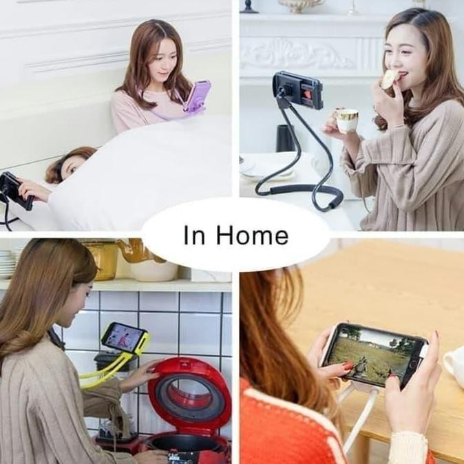 SIAP KIRIM LAZYNECK STAND HOLDER LEHER TRIPOD LAZYPOD TONGSIS IPHONE IPAD SAMSUNG