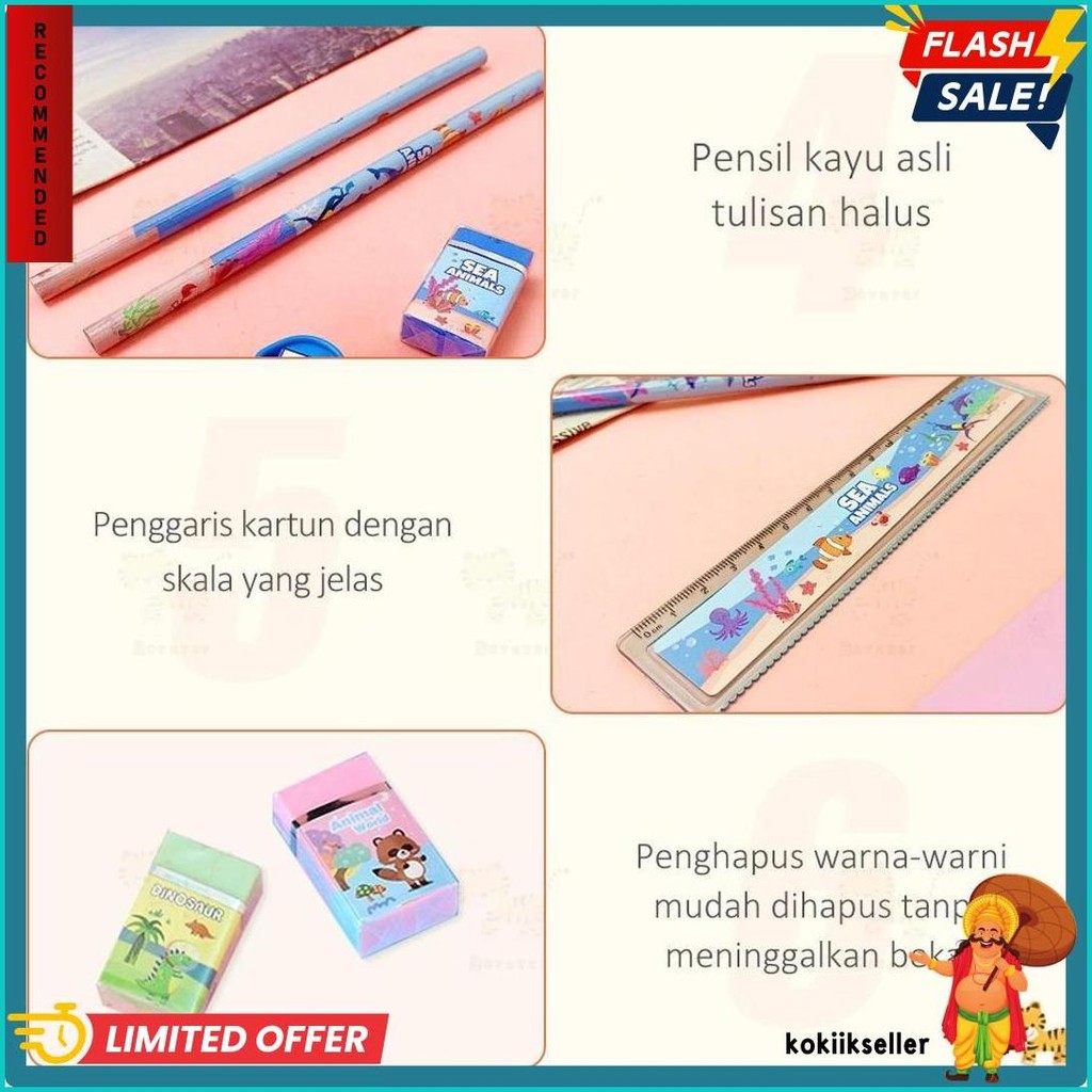 

Id Bevavar 6 In 1 Kotak Pensil Anak Set Sekolah/Stationery Set Lengkap Alat Tulis Set Kotak Pensil Karakter Diskon Setengah Harga