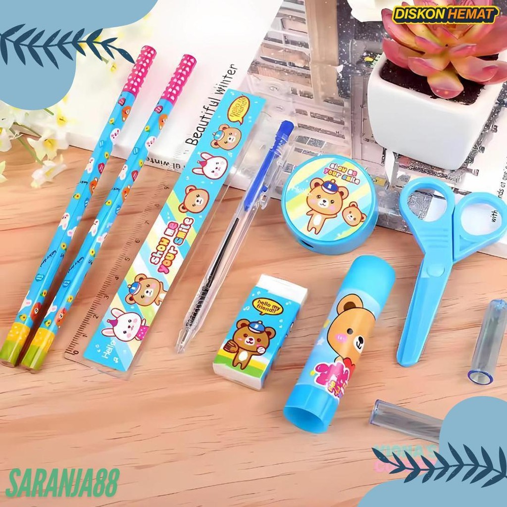 

Alat Tulis 1 Set Lengkap Peralatan Sekolah Murah Stationery Pulpen Pensil Gunting Penghapus Lem Terlaris! Produk Ini Banyak Dicari